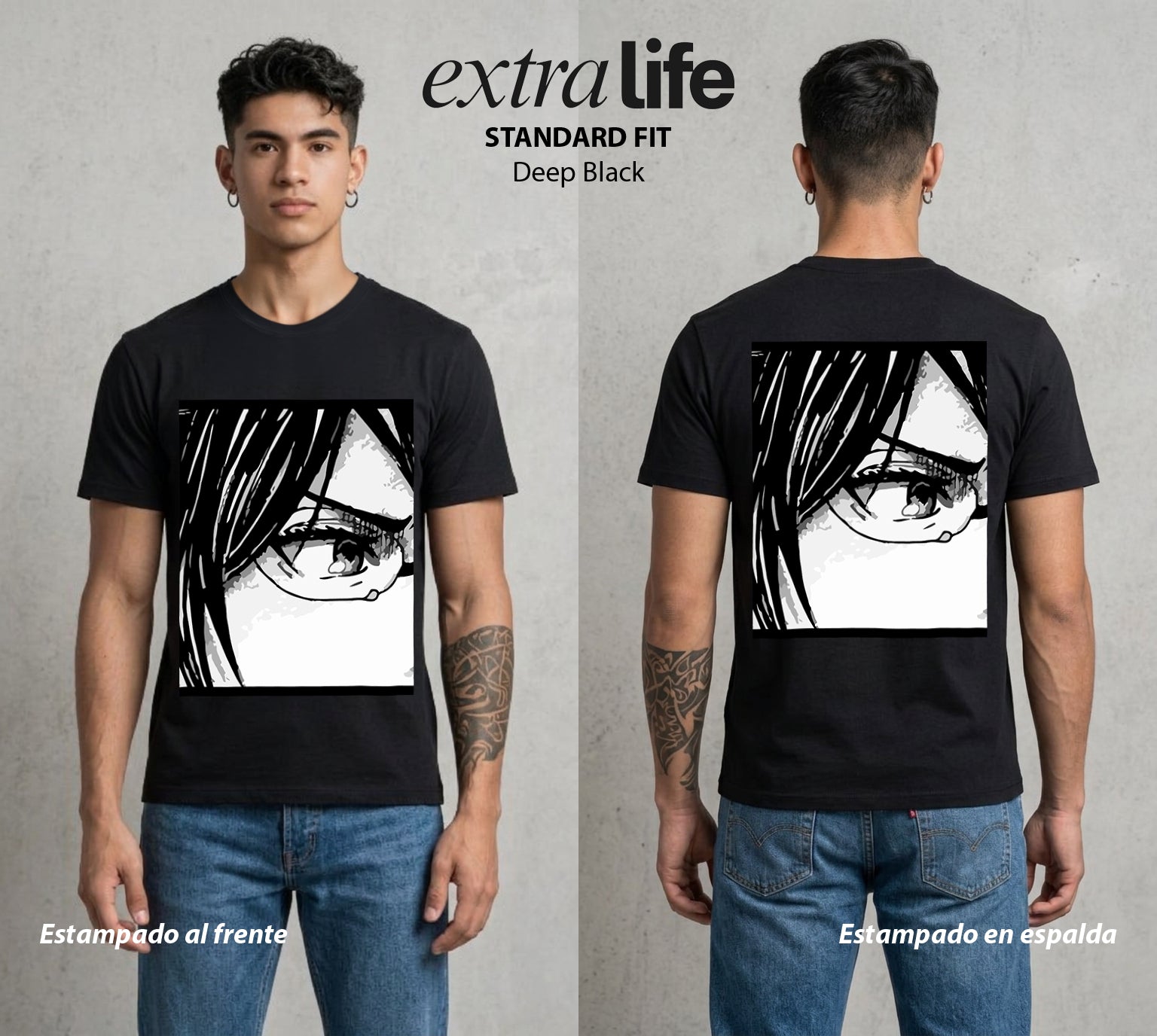 Mas Alla del Muro | La Loca de los Titanes #00104 - Playera Standard Fit | Deep Black - Foto en modelo