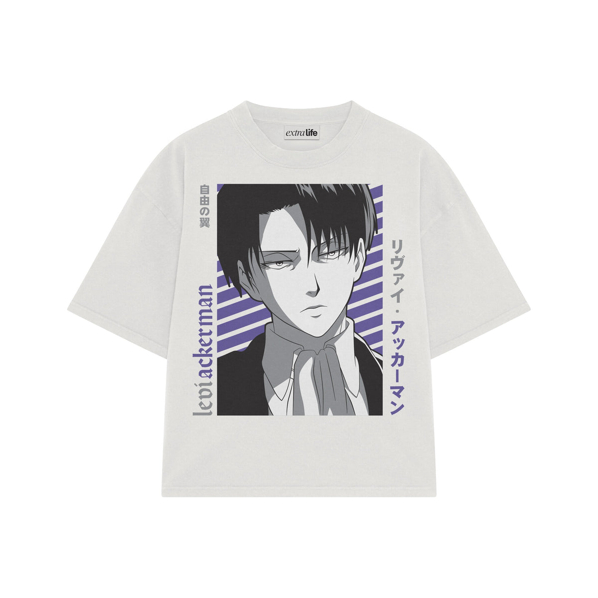 Playera streetwear premium de anime y gaming ExtraLife MX, corte oversized drop shoulder ligero y fresco en color Deep Black y Off-White, moda urbana mexicana de culto.