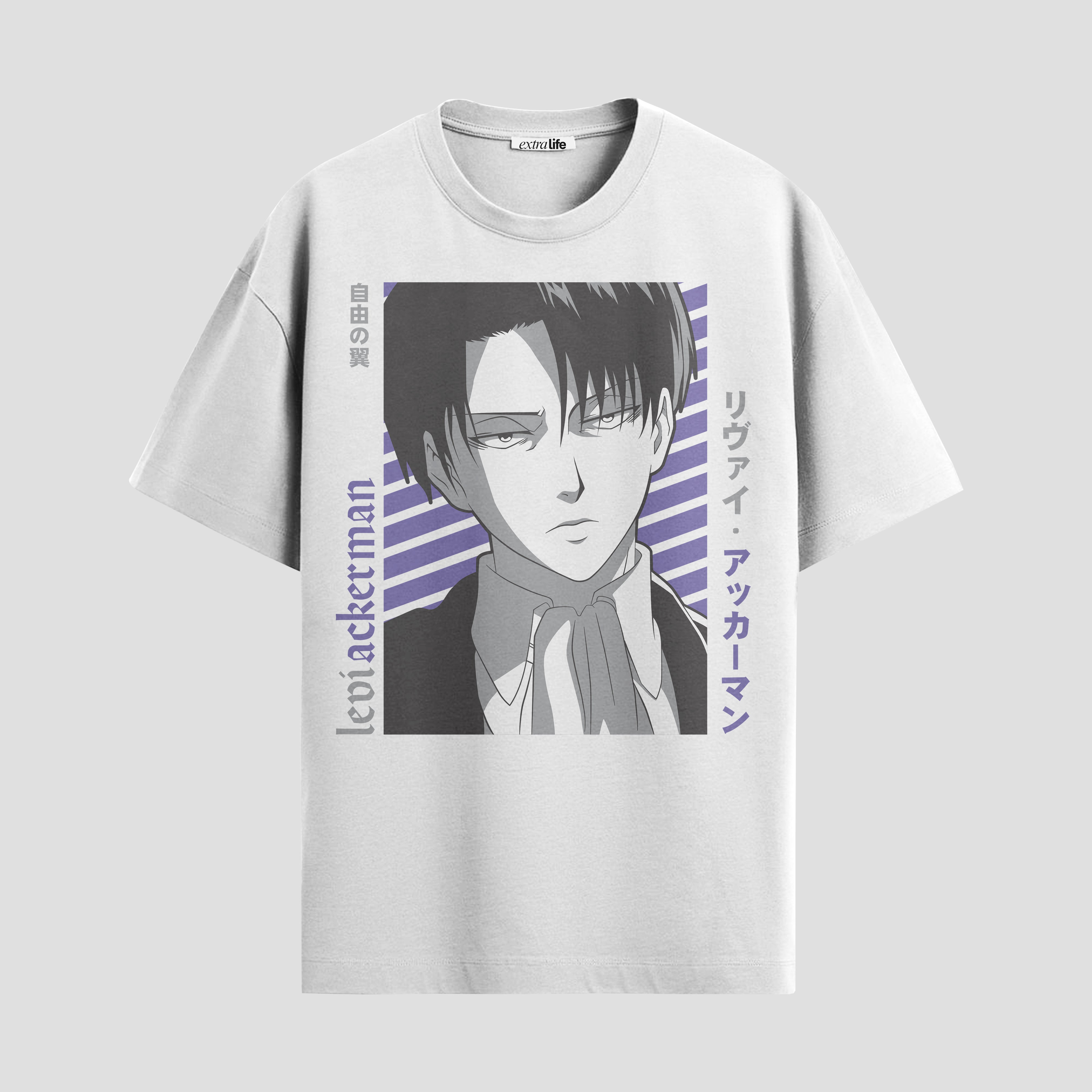 Playera urbana de anime y gaming ExtraLife MX, corte Standard Fit unisex ligero y transpirable en color Deep Black y Pure White, ropa de uso diario para gym y casual.