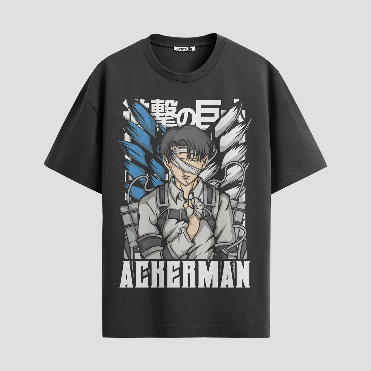 Playera urbana de anime y gaming ExtraLife MX, corte Classic Premium unisex ligero y transpirable en color Deep Black y Pure White, ropa de uso diario para gym y casual.