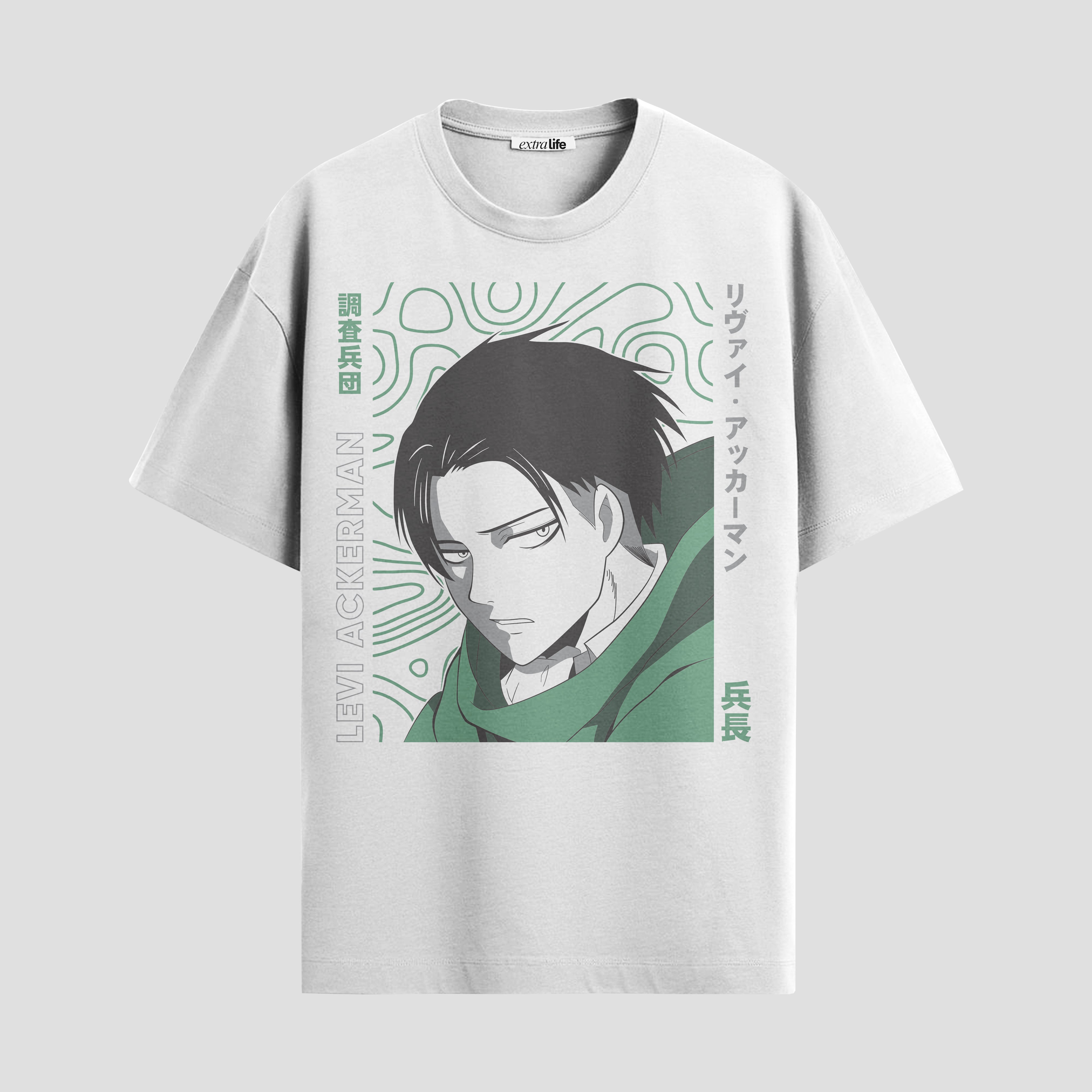 Playera urbana de anime y gaming ExtraLife MX, corte Standard Fit unisex ligero y transpirable en color Deep Black y Pure White, ropa de uso diario para gym y casual.
