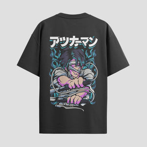 Playera urbana de anime y gaming ExtraLife MX, corte Standard Fit unisex ligero y transpirable en color Deep Black y Pure White, ropa de uso diario para gym y casual.