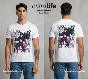 Mas Alla del Muro | La Humanidad Mas Fuerte #00114 - Playera Standard Fit | Pure White - Foto en modelo