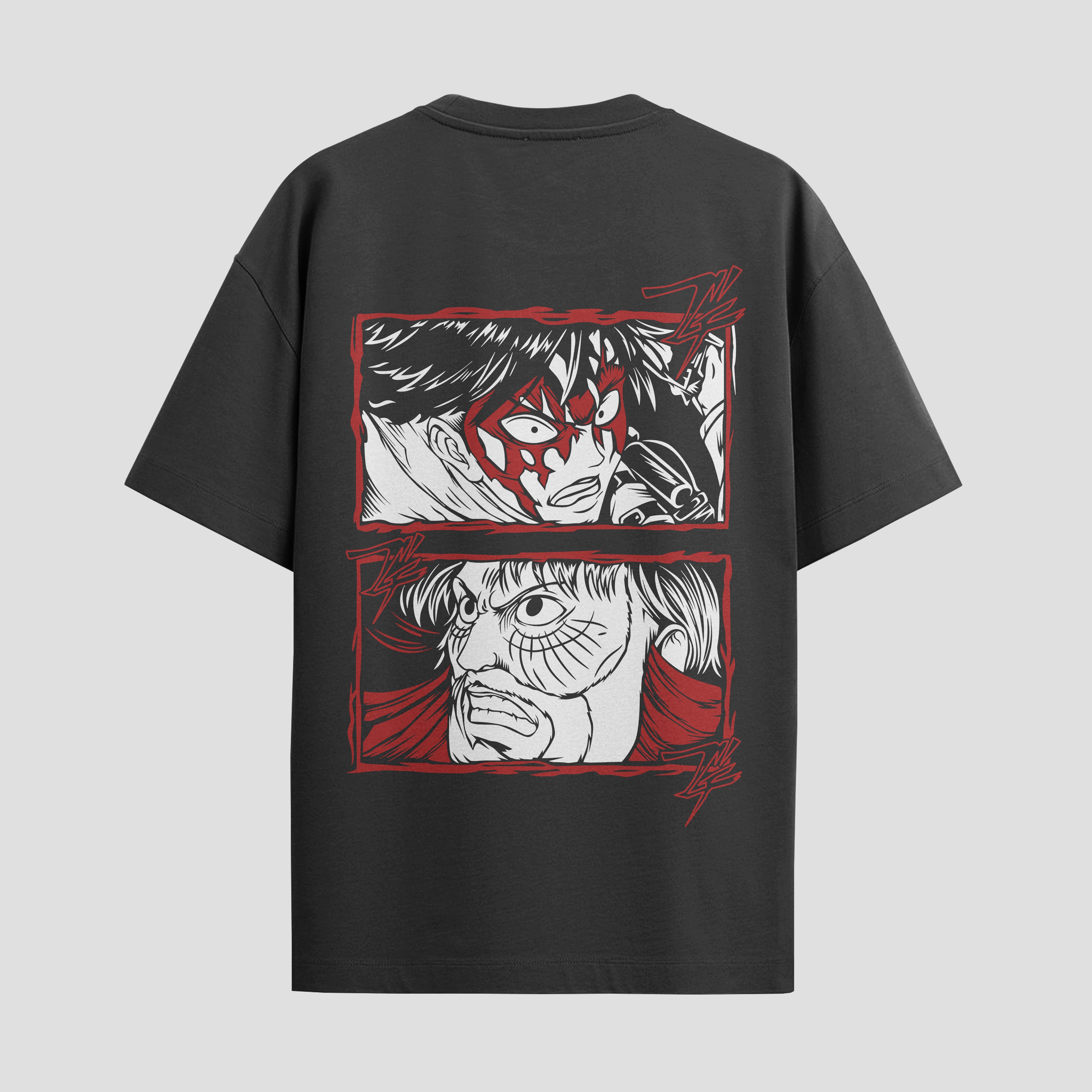 Playera urbana de anime y gaming ExtraLife MX, corte Standard Fit unisex ligero y transpirable en color Deep Black y Pure White, ropa de uso diario para gym y casual.