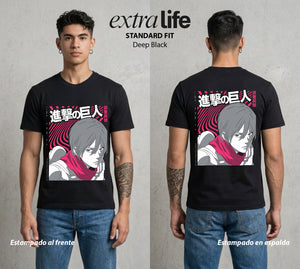 Mas Alla del Muro | Fuerza sin Par #00120 - Playera Standard Fit | Deep Black - Foto en modelo