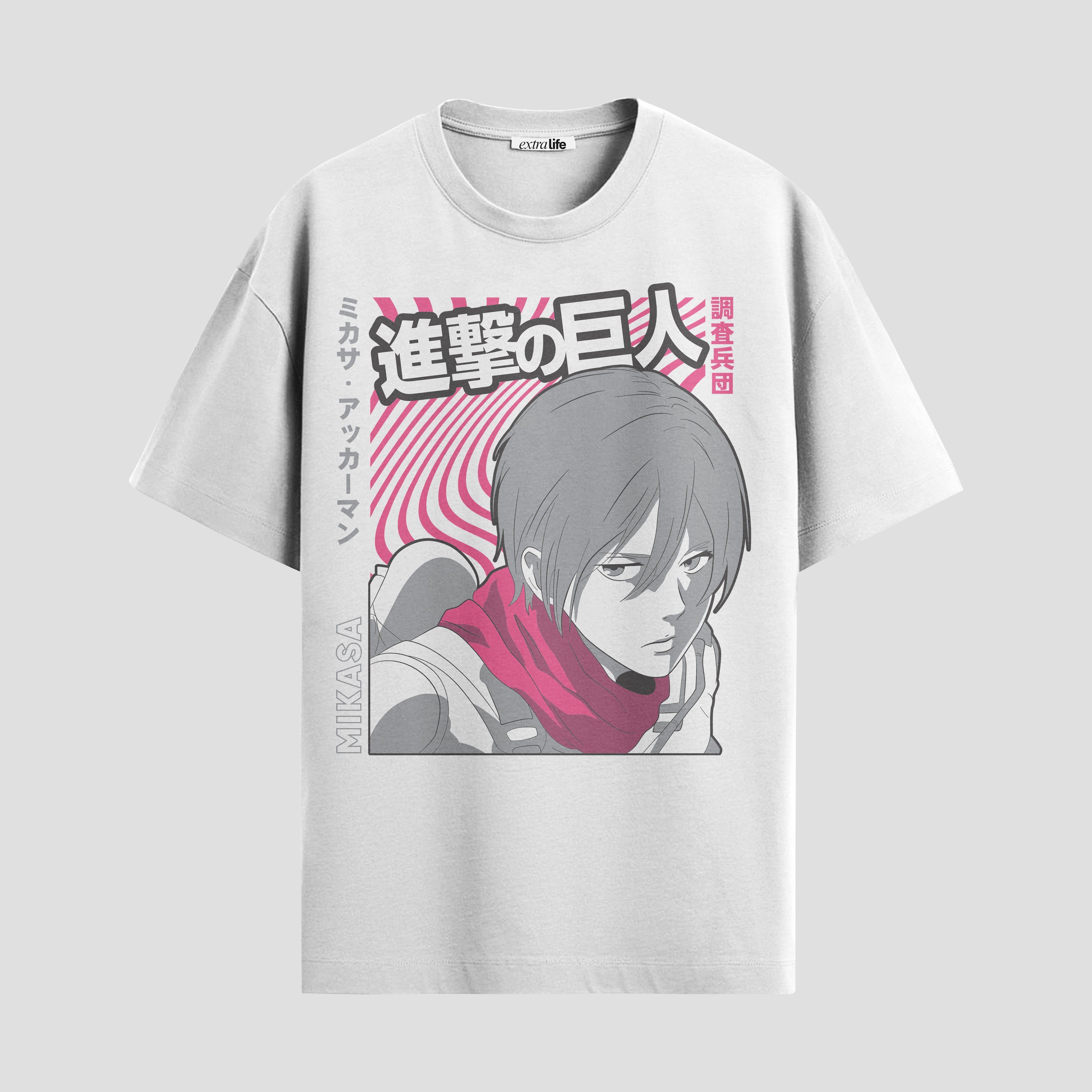 Playera urbana de anime y gaming ExtraLife MX, corte Standard Fit unisex ligero y transpirable en color Deep Black y Pure White, ropa de uso diario para gym y casual.
