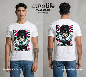 Mas Alla del Muro | Amor y Fuerza #00124 - Playera Classic Premium | Pure White - Foto en modelo