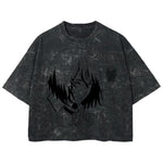 Playera streetwear premium de anime y gaming ExtraLife MX, corte boxy deluxe mineral wash heavyweight en color Acid Wash, moda urbana mexicana de culto.