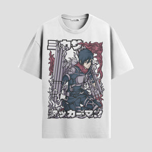 Playera urbana de anime y gaming ExtraLife MX, corte Standard Fit unisex ligero y transpirable en color Deep Black y Pure White, ropa de uso diario para gym y casual.