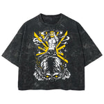 Playera streetwear premium de anime y gaming ExtraLife MX, corte boxy deluxe mineral wash heavyweight en color Acid Wash, moda urbana mexicana de culto.