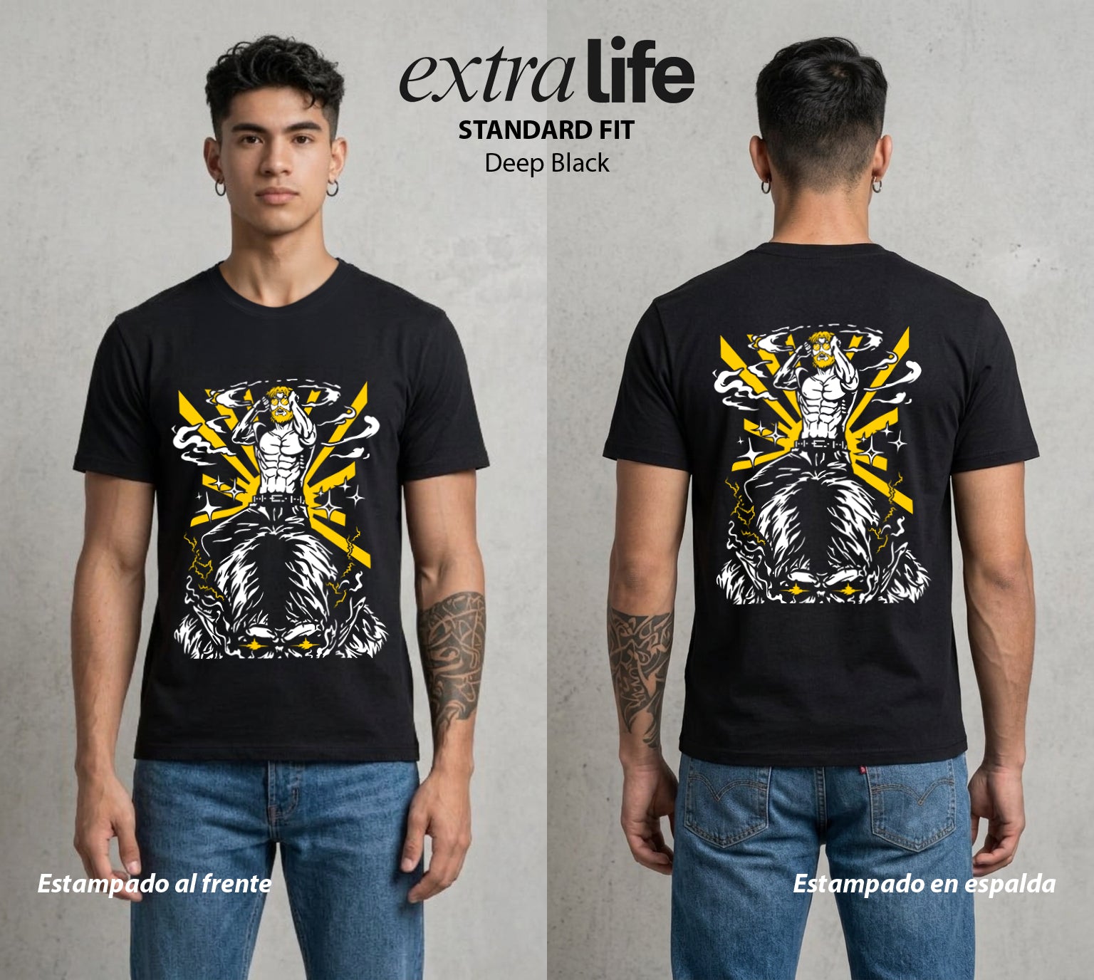 Mas Alla del Muro | El Portador de la Bestia #00130 - Playera Standard Fit | Deep Black - Foto en modelo