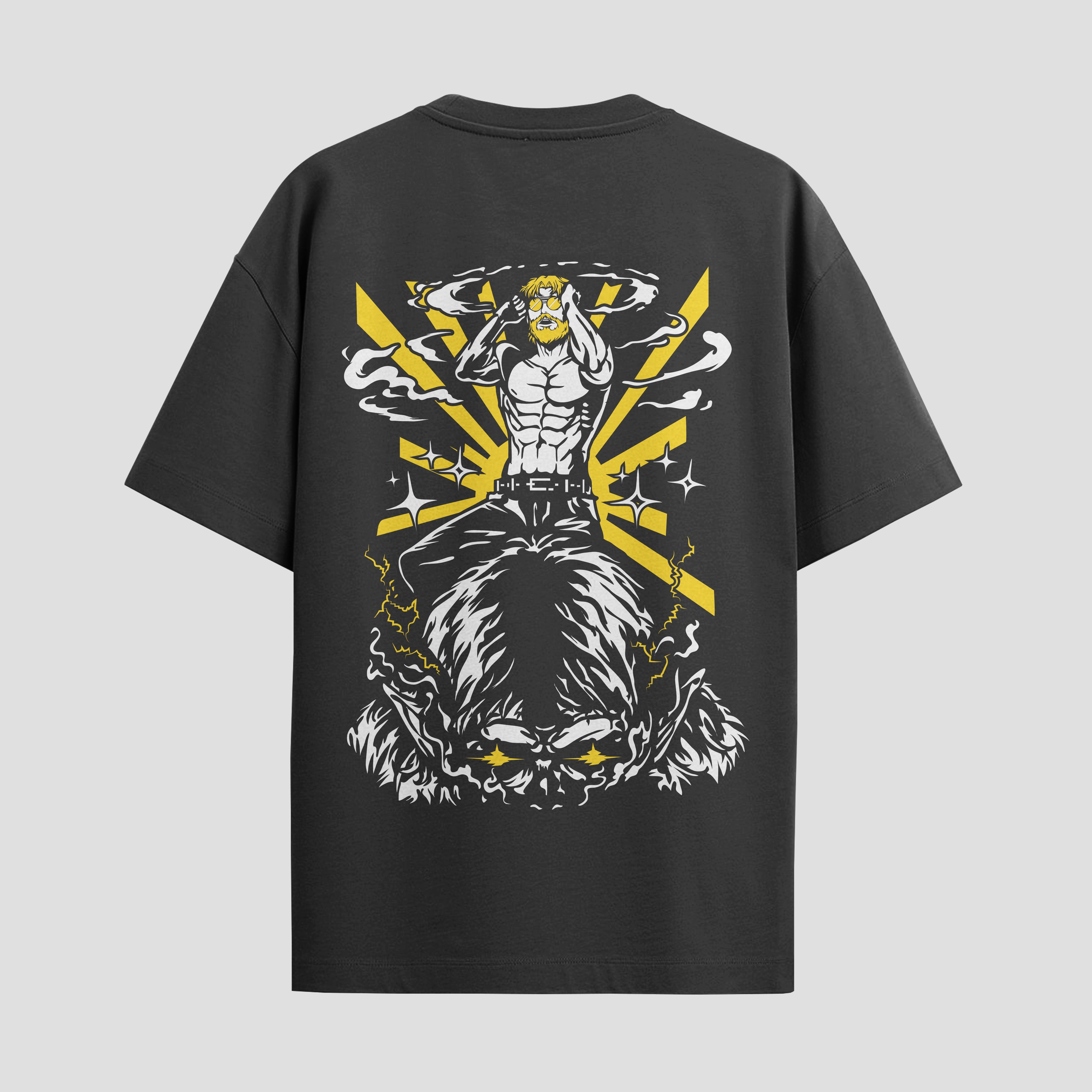 Playera urbana de anime y gaming ExtraLife MX, corte Standard Fit unisex ligero y transpirable en color Deep Black y Pure White, ropa de uso diario para gym y casual.