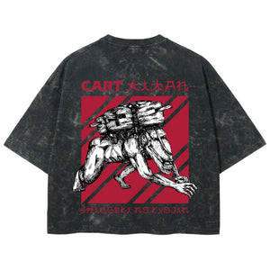 Playera streetwear premium de anime y gaming ExtraLife MX, corte boxy deluxe mineral wash heavyweight en color Acid Wash, moda urbana mexicana de culto.