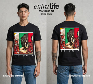 Mas Alla del Muro | Los Heroes del Futuro #00133 - Playera Standard Fit | Deep Black - Foto en modelo