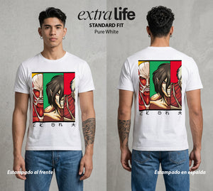 Mas Alla del Muro | Clase 1-A #00134 - Playera Standard Fit | Pure White - Foto en modelo