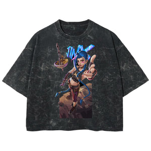 Playera streetwear premium de anime y gaming ExtraLife MX, corte boxy deluxe mineral wash heavyweight en color Acid Wash, moda urbana mexicana de culto.