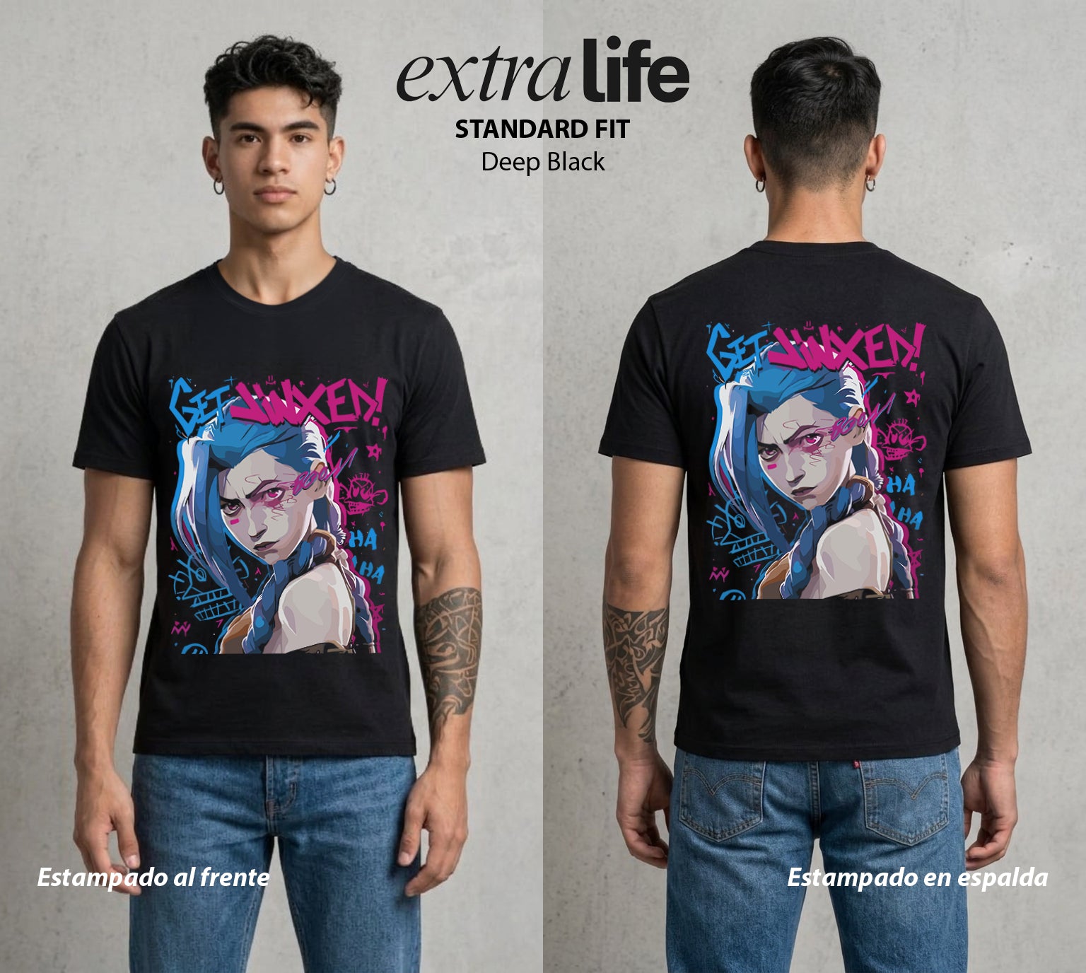 La Ciudad Dividida | La Chica del Explosivo #00144 - Playera Standard Fit | Deep Black - Foto en modelo