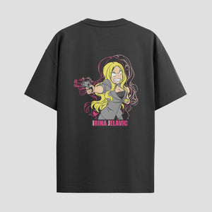 Playera urbana de anime y gaming ExtraLife MX, corte Standard Fit unisex ligero y transpirable en color Deep Black y Pure White, ropa de uso diario para gym y casual.