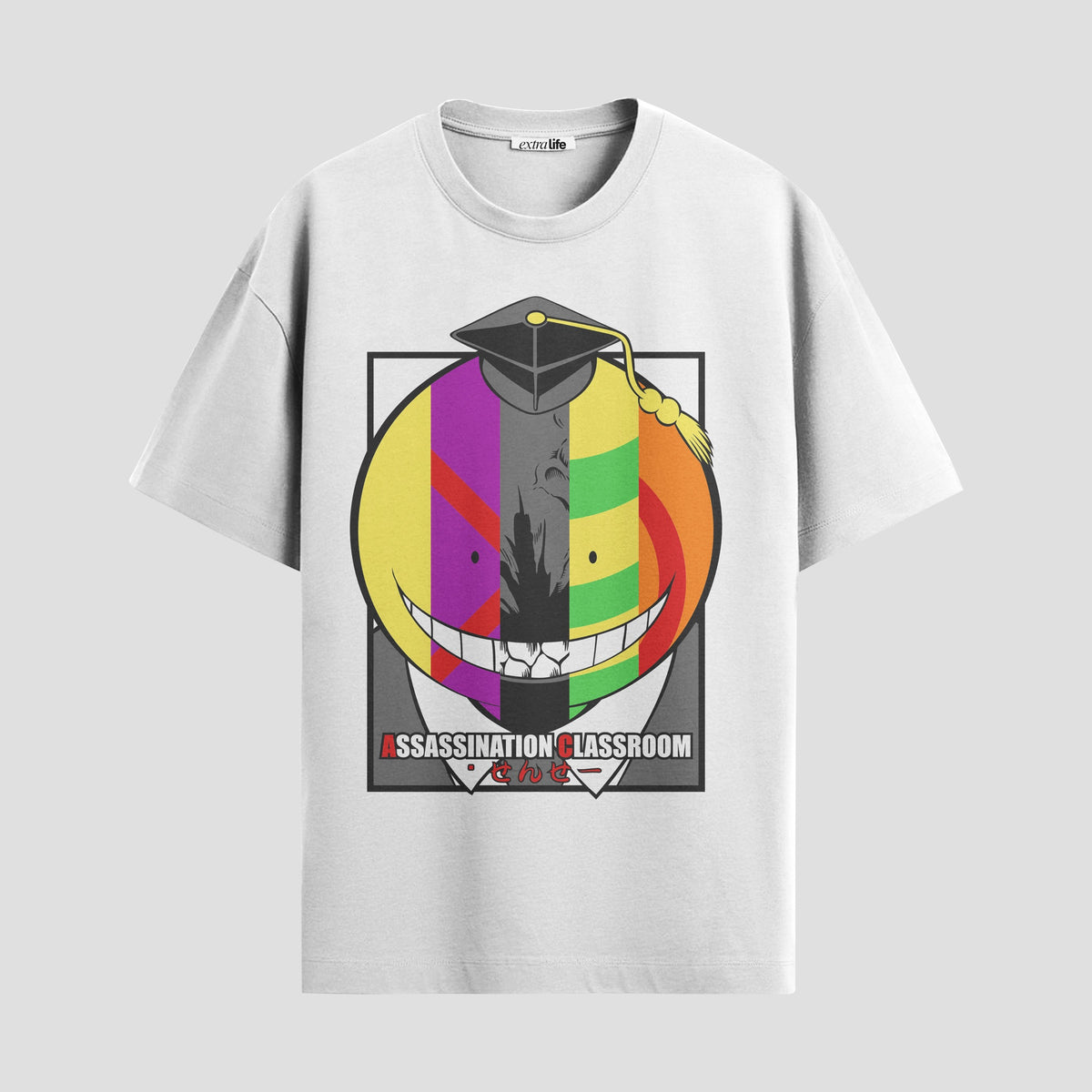 Playera urbana de anime y gaming ExtraLife MX, corte Classic Premium unisex ligero y transpirable en color Deep Black y Pure White, ropa de uso diario para gym y casual.