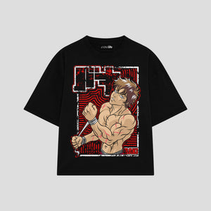 Playera streetwear premium de anime y gaming ExtraLife MX, corte oversized drop shoulder ligero y fresco en color Deep Black y Off-White, moda urbana mexicana de culto.