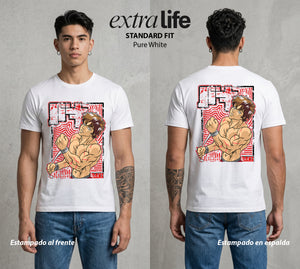 Los Combatientes del Submundo | El Campeon del Pozo #00160 - Playera Standard Fit | Pure White - Foto en modelo