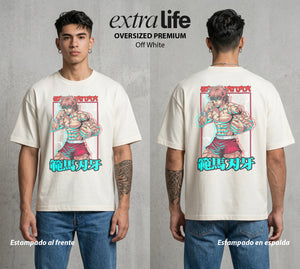 Los Combatientes del Submundo | El Hijo del Ogro #00162 - Playera Oversized Premium | Off White - Foto en modelo