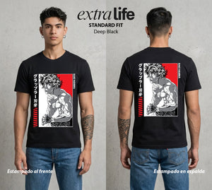 Los Combatientes del Submundo | El Hijo del Ogro #00165 - Playera Classic Premium | Deep Black - Foto en modelo