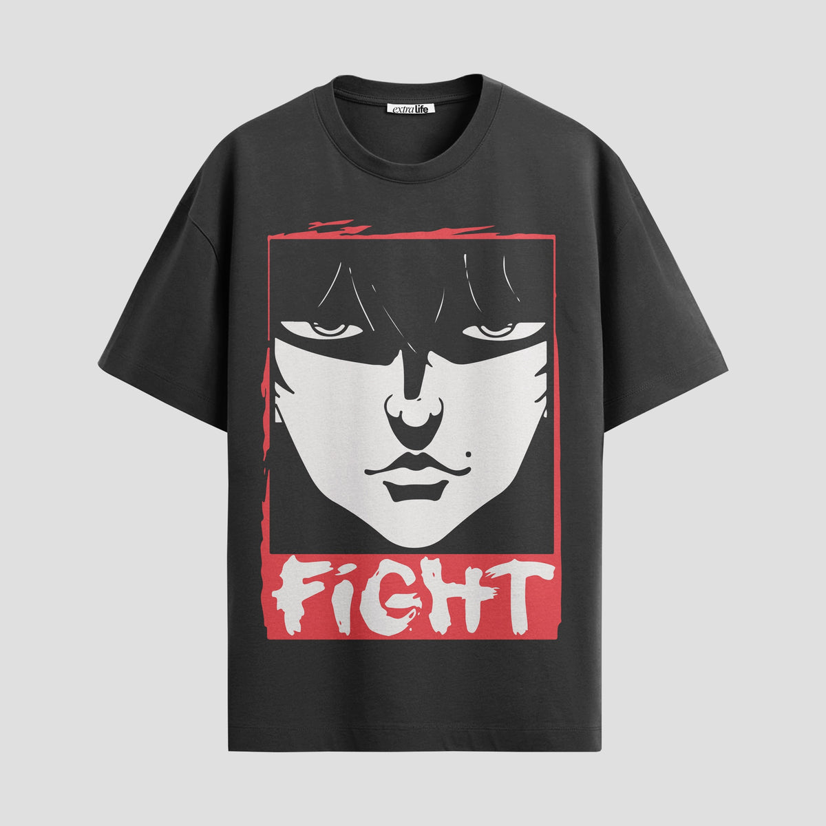 Playera urbana de anime y gaming ExtraLife MX, corte Classic Premium unisex ligero y transpirable en color Deep Black y Pure White, ropa de uso diario para gym y casual.