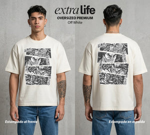 Los Combatientes del Submundo | El Hijo del Ogro #00170 - Playera Oversized Premium | Off White - Foto en modelo