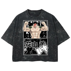 Playera streetwear premium de anime y gaming ExtraLife MX, corte boxy deluxe mineral wash heavyweight en color Acid Wash, moda urbana mexicana de culto.