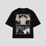 Playera streetwear premium de anime y gaming ExtraLife MX, corte oversized drop shoulder ligero y fresco en color Deep Black y Off-White, moda urbana mexicana de culto.