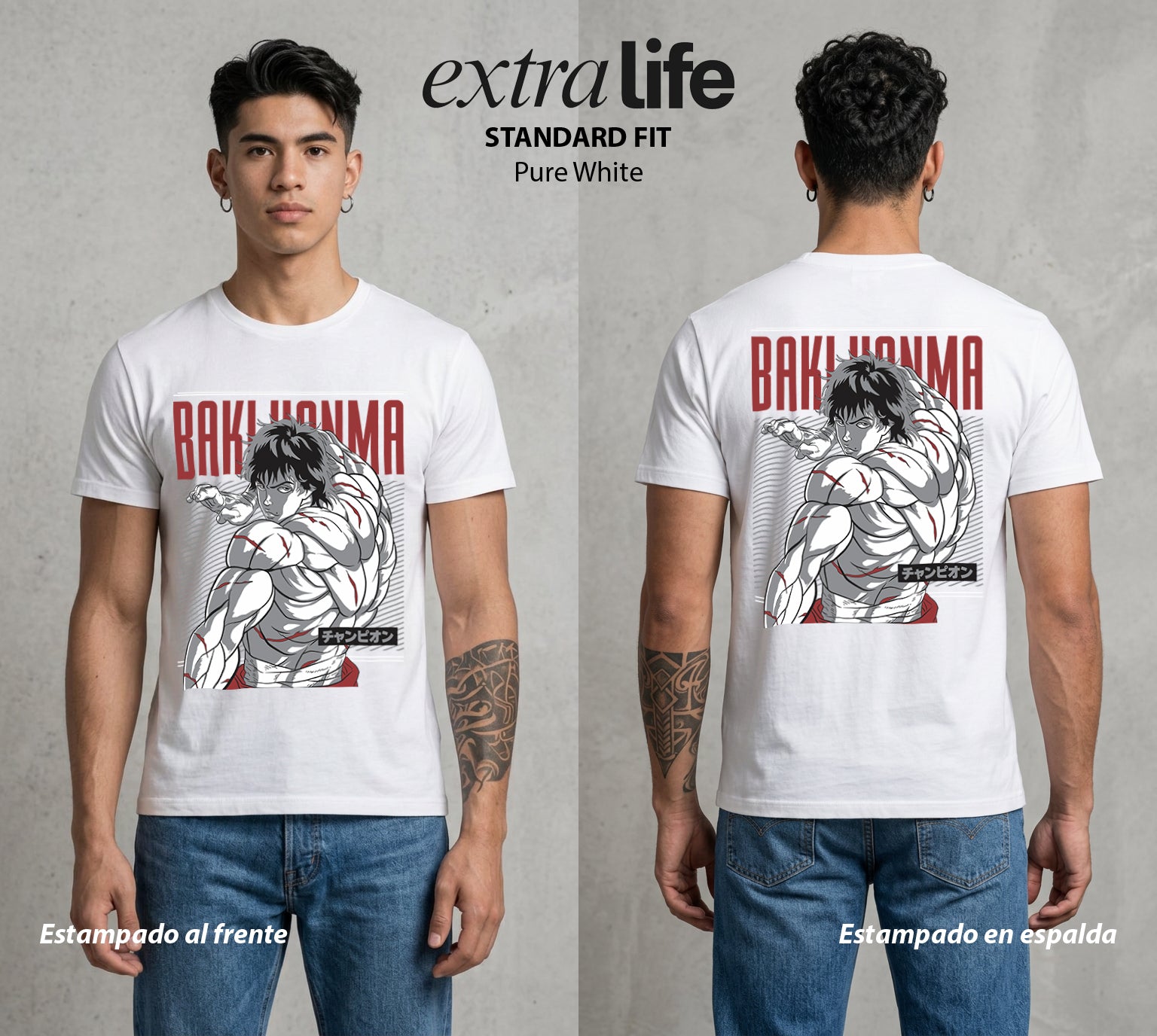 Los Combatientes del Submundo | El Guerrero del Basurero #00176 - Playera Standard Fit | Pure White - Foto en modelo