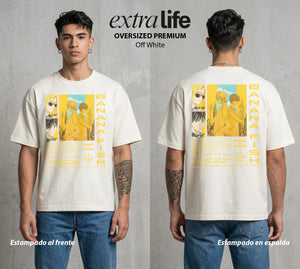 El Pez del Asfalto | Ash y el Mar #00179 - Playera Oversized Premium | Off White - Foto en modelo
