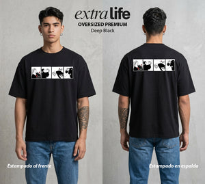 El Pez del Asfalto | El Asfalto y el Amor #00180 - Playera Oversized Premium | Deep Black - Foto en modelo