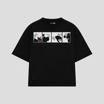 Playera streetwear premium de anime y gaming ExtraLife MX, corte oversized drop shoulder ligero y fresco en color Deep Black y Off-White, moda urbana mexicana de culto.