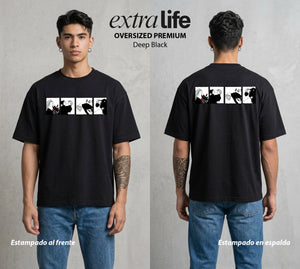 El Pez del Asfalto | El Asfalto y el Amor #00182 - Playera Oversized Premium | Deep Black - Foto en modelo