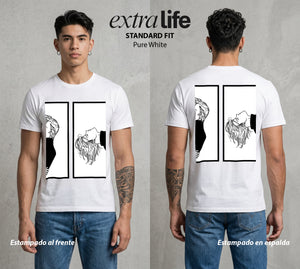El Pez del Asfalto | El Asfalto y el Amor #00182 - Playera Standard Fit | Pure White - Foto en modelo