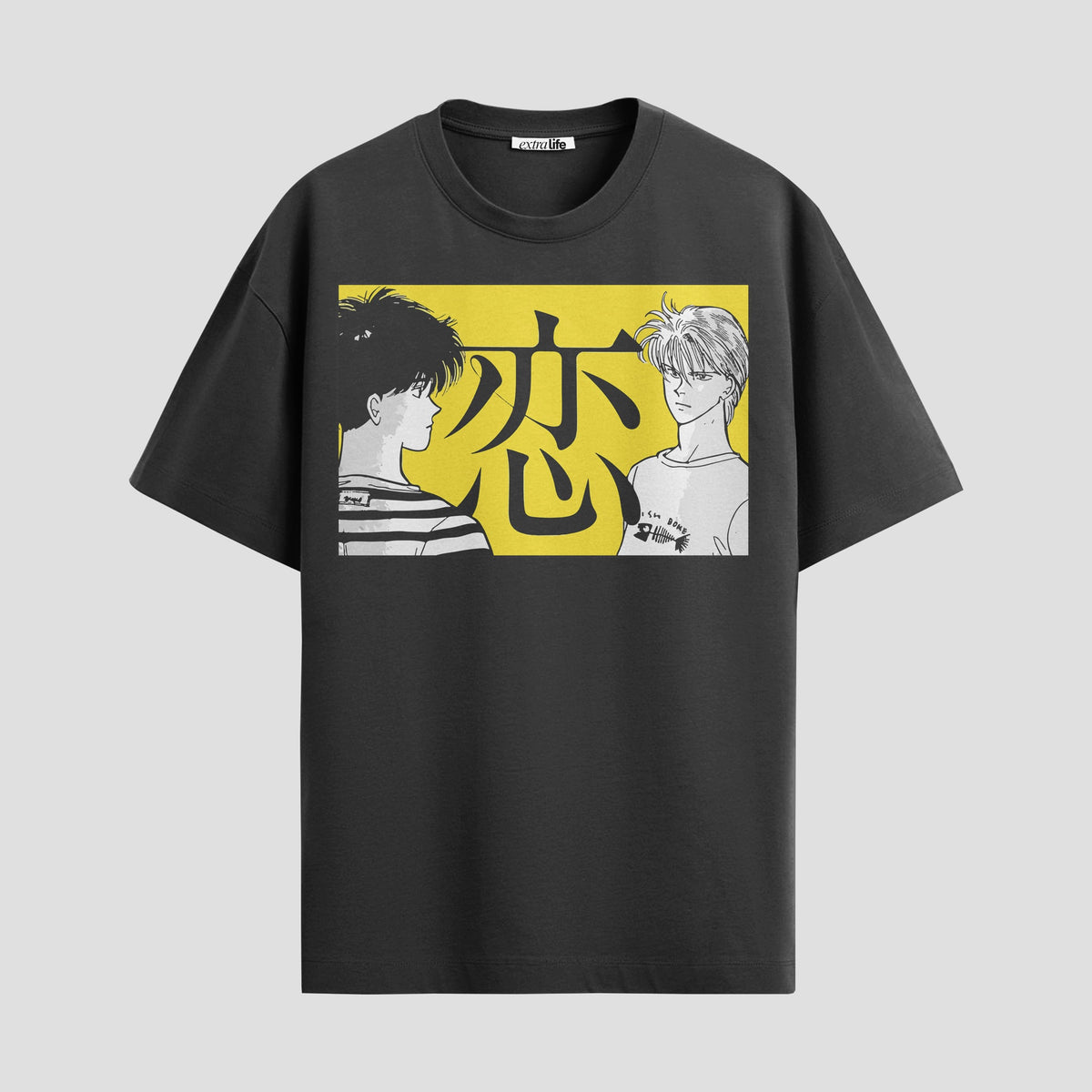Playera urbana de anime y gaming ExtraLife MX, corte Classic Premium unisex ligero y transpirable en color Deep Black y Pure White, ropa de uso diario para gym y casual.