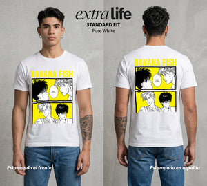 El Pez del Asfalto | Las Mariposas Rotas #00185 - Playera Classic Premium | Pure White - Foto en modelo