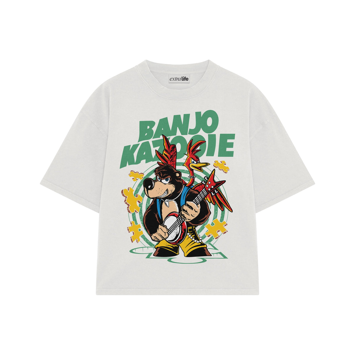 Playera streetwear premium de anime y gaming ExtraLife MX, corte oversized drop shoulder ligero y fresco en color Deep Black y Off-White, moda urbana mexicana de culto.
