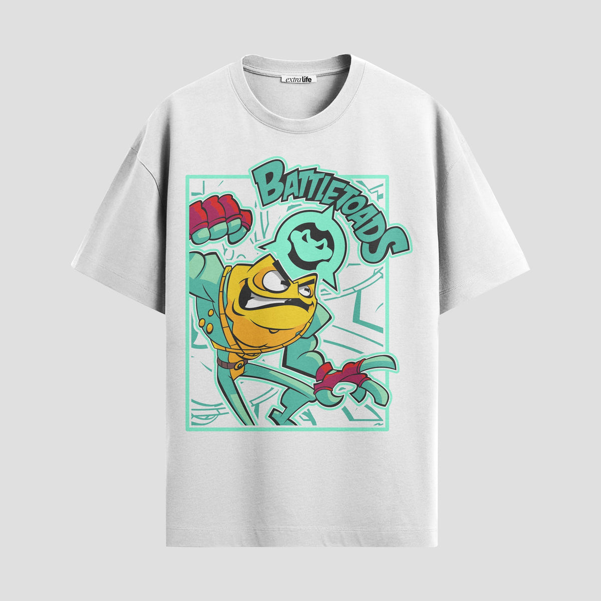 Playera urbana de anime y gaming ExtraLife MX, corte Classic Premium unisex ligero y transpirable en color Deep Black y Pure White, ropa de uso diario para gym y casual.