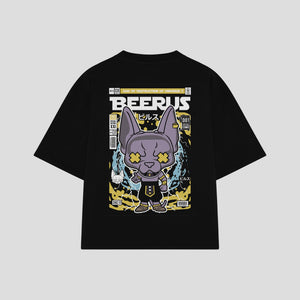 Playera streetwear premium de anime y gaming ExtraLife MX, corte oversized drop shoulder ligero y fresco en color Deep Black y Off-White, moda urbana mexicana de culto.