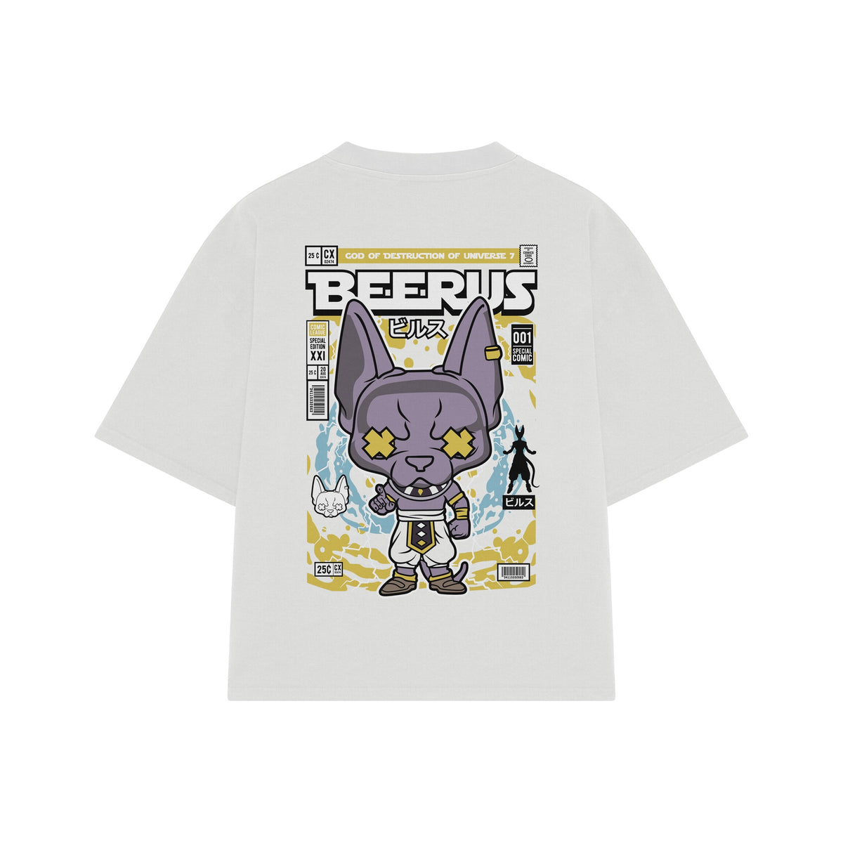 Playera streetwear premium de anime y gaming ExtraLife MX, corte oversized drop shoulder ligero y fresco en color Deep Black y Off-White, moda urbana mexicana de culto.