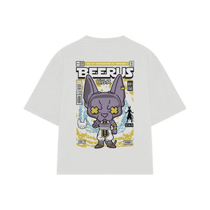 Playera streetwear premium de anime y gaming ExtraLife MX, corte oversized drop shoulder ligero y fresco en color Deep Black y Off-White, moda urbana mexicana de culto.