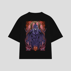 Playera streetwear premium de anime y gaming ExtraLife MX, corte oversized drop shoulder ligero y fresco en color Deep Black y Off-White, moda urbana mexicana de culto.