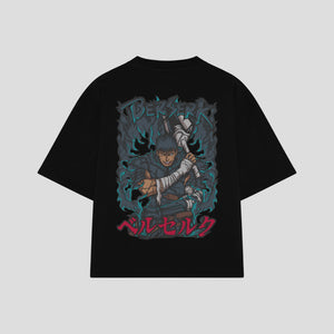 Playera streetwear premium de anime y gaming ExtraLife MX, corte oversized drop shoulder ligero y fresco en color Deep Black y Off-White, moda urbana mexicana de culto.
