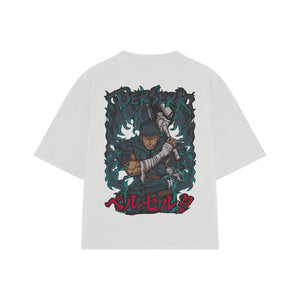 Playera streetwear premium de anime y gaming ExtraLife MX, corte oversized drop shoulder ligero y fresco en color Deep Black y Off-White, moda urbana mexicana de culto.