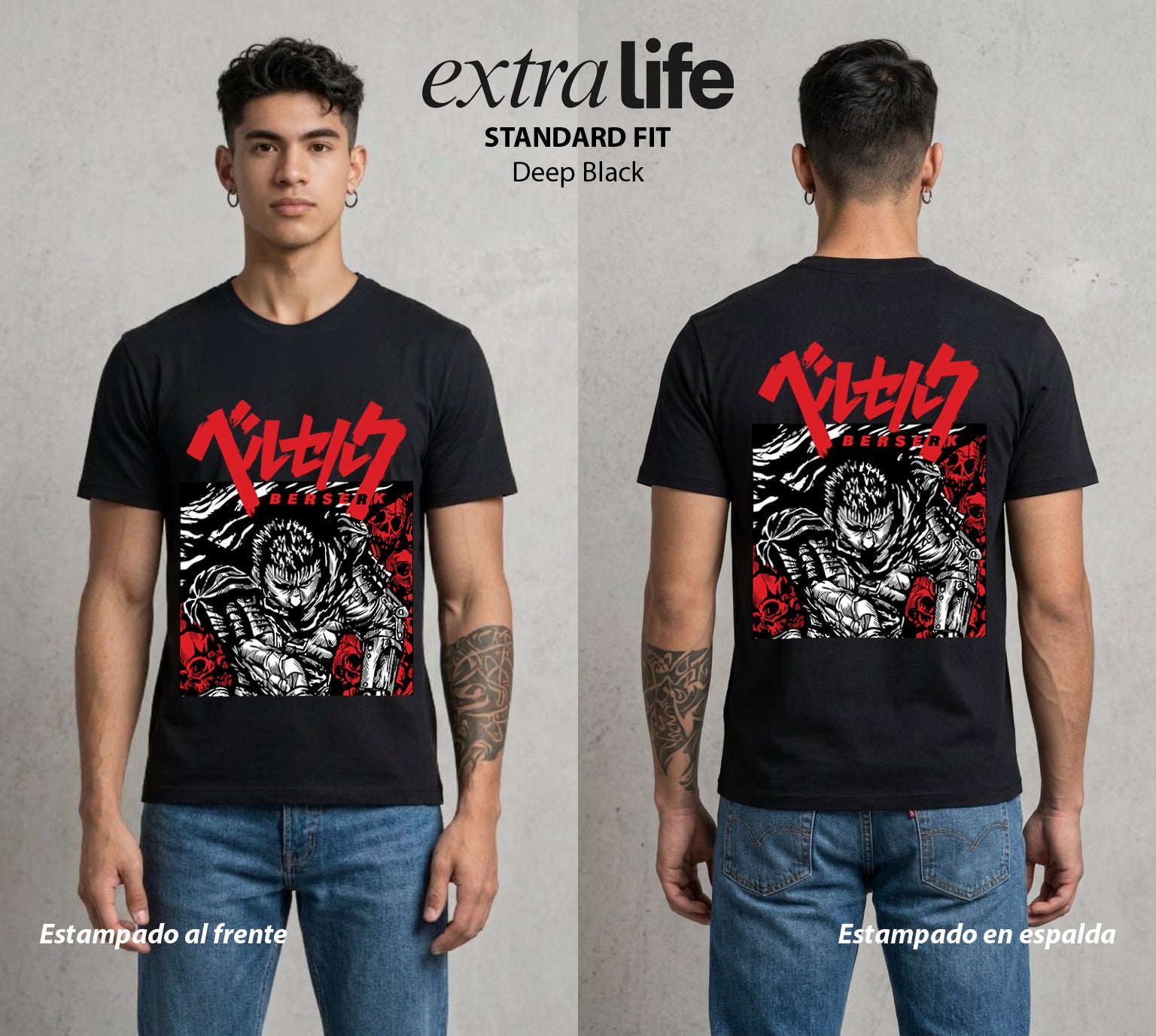 La Marca del Sacrificio | La Marca del Destino #00197 - Playera Standard Fit | Deep Black - Foto en modelo