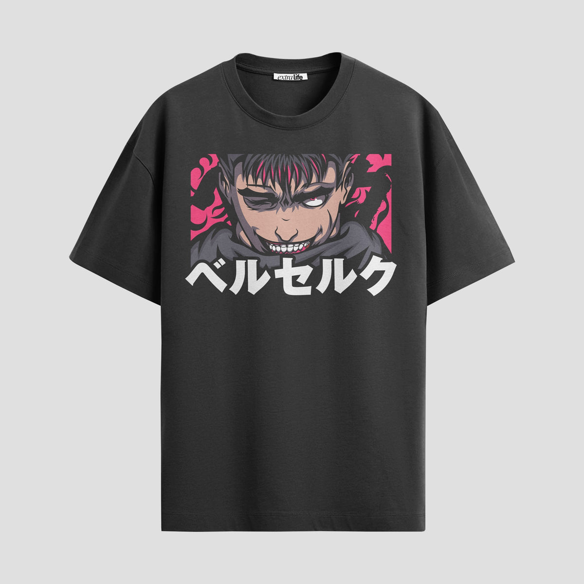 Playera urbana de anime y gaming ExtraLife MX, corte Classic Premium unisex ligero y transpirable en color Deep Black y Pure White, ropa de uso diario para gym y casual.