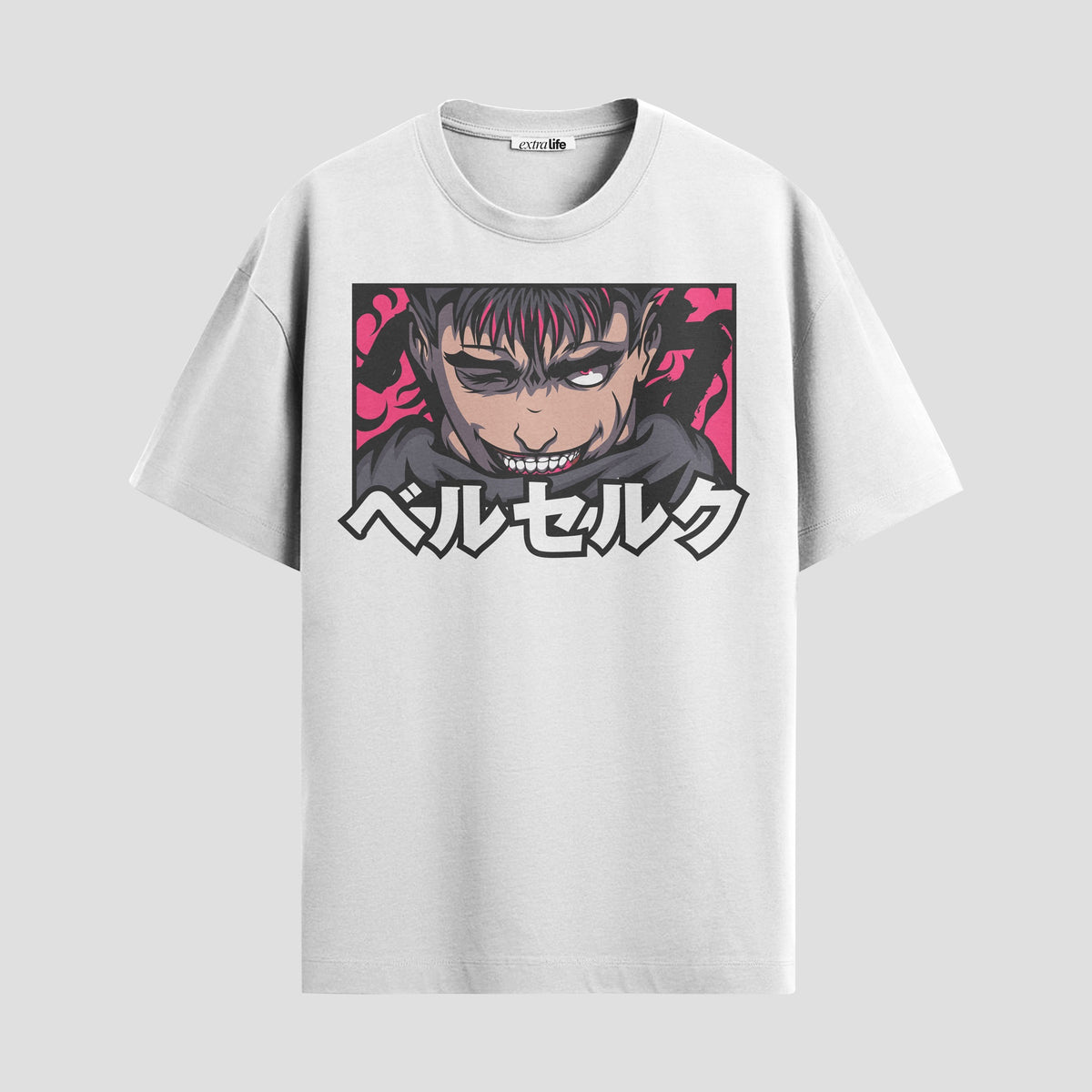 Playera urbana de anime y gaming ExtraLife MX, corte Classic Premium unisex ligero y transpirable en color Deep Black y Pure White, ropa de uso diario para gym y casual.